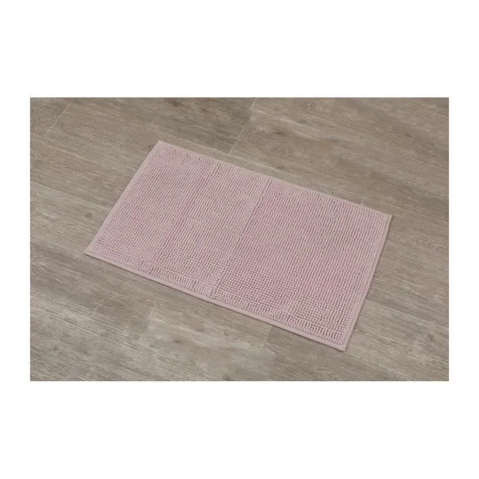 TENDANCE - Tapis de salle de bain Rose poudré en Microfibre Boules 45 x 75 cm-1