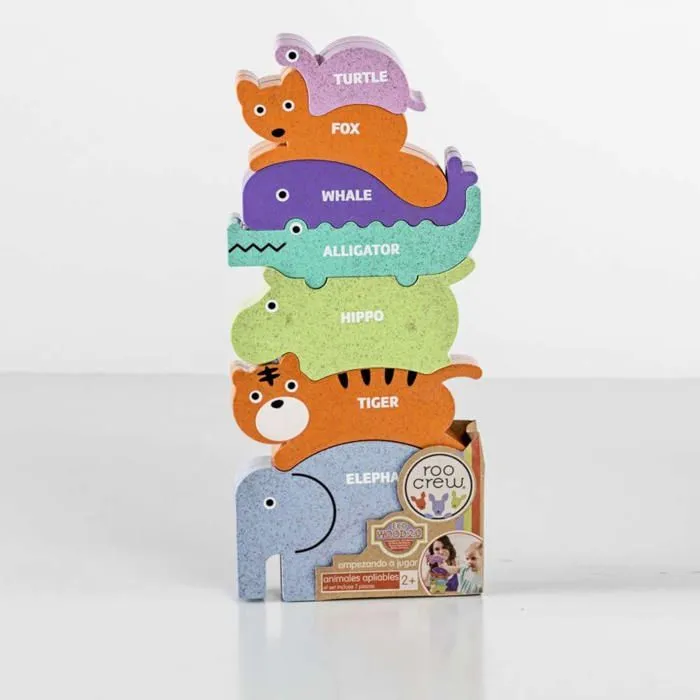 Puzzle Cefa toys - 00648 - Eco-Wood Puzzle Animaux empilables Assortis 7 pieces-2