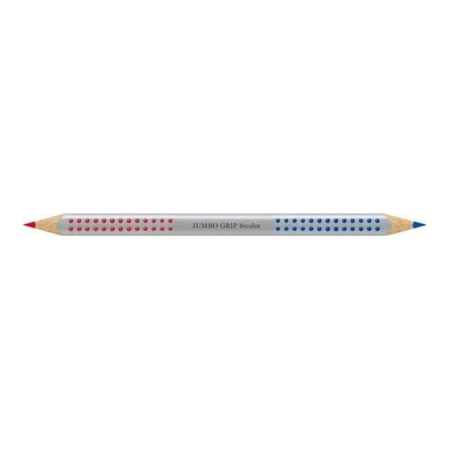Faber-Castell Jumbo Grip Bicolor Crayon de couleur double pointe rouge, bleu-0