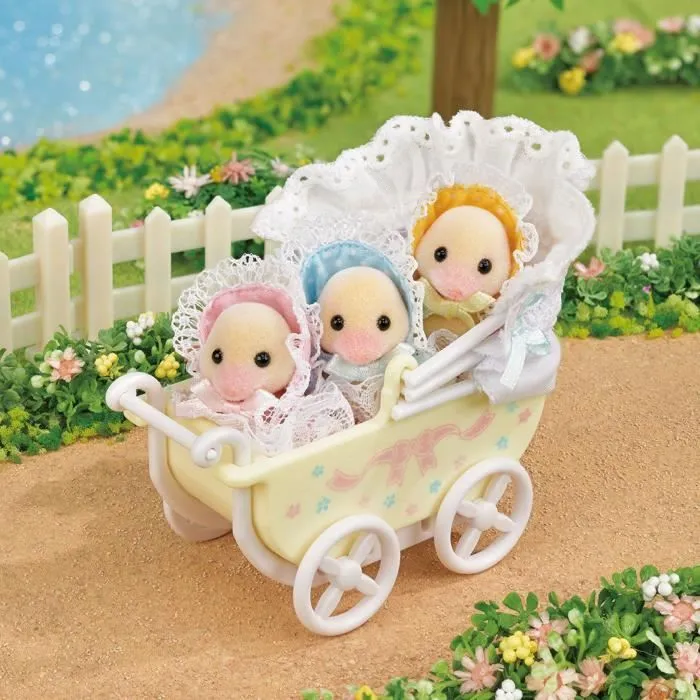 SYLVANIAN FAMILIES - Les adorables triplés canards et landau-1