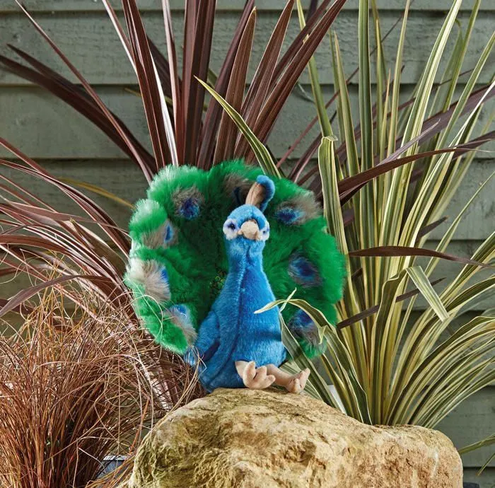 Peluche Living nature - AN409 - Peluche - Paon colore (18 cm)-1