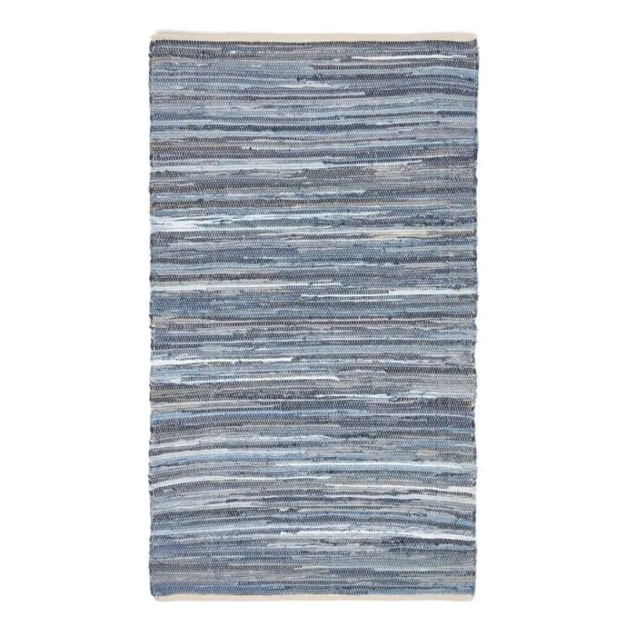Tapis denim bleu en jeans recyclés - 120 x 180 cm-1