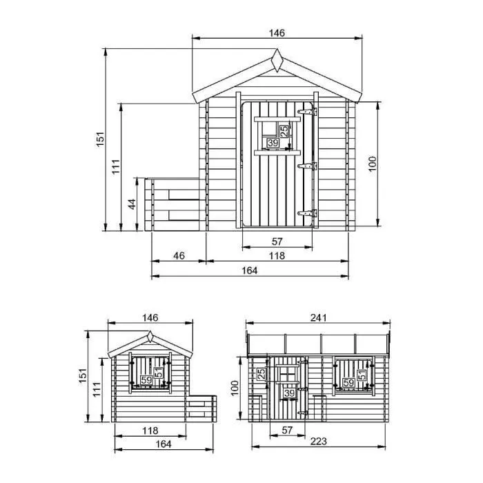 Maison en bois pour enfants - Timbela M503 - Extérieur - 175x235xH151cm-2