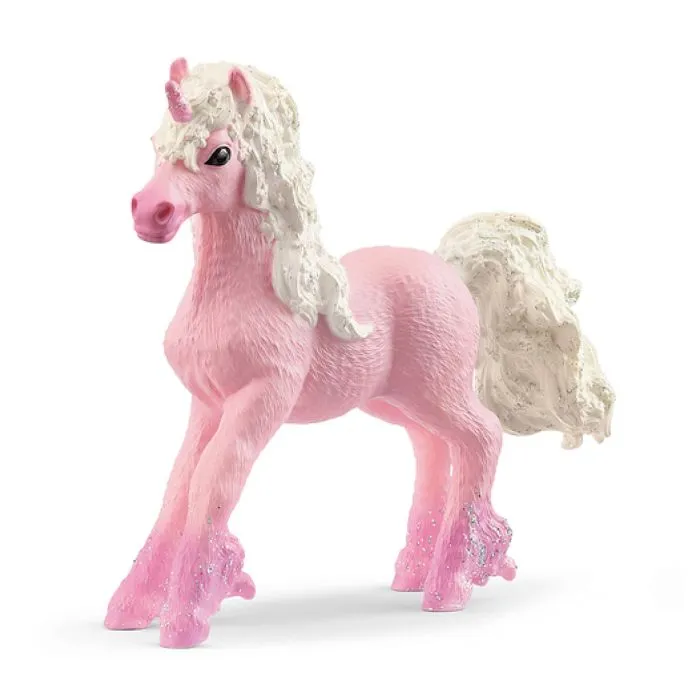 Figurine - Schleich - Poulain Licorne fleuri - Noir, Rose, Blanc - À partir de 5 ans - Mixte-0