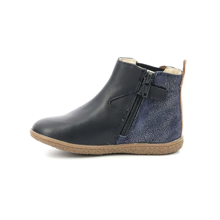 Boots - KICKERS - Vermillon - Cuir - Marine métallisé - Confort optimal-3