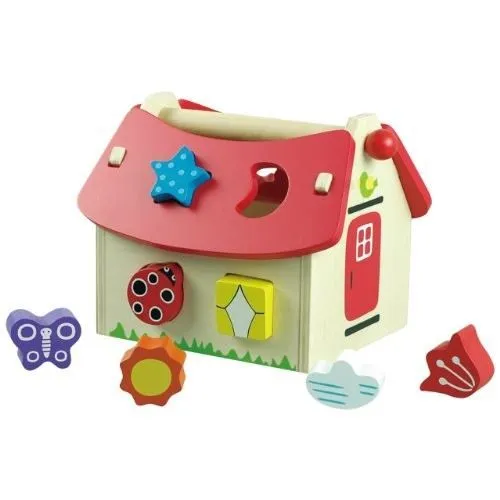 Jouet éducatif - NEW CLASSIC TOYS - Boite de formes Maison - Multicolore Rouge - 12 mois-0