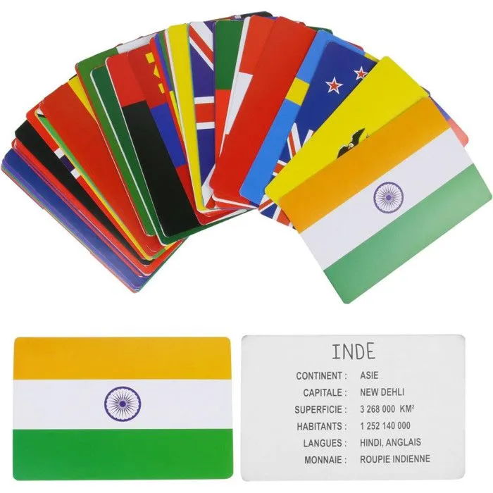 Jeux 2 Momes Cartes Educatives Pays et Drapeaux (2327)-1