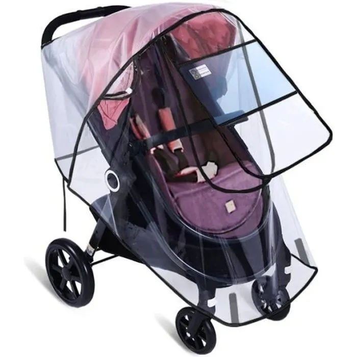 Habillage Pluie Universel Pour Poussette Housse Protection Transparent pour Tout Type de Poussettes - Large Size-2-0