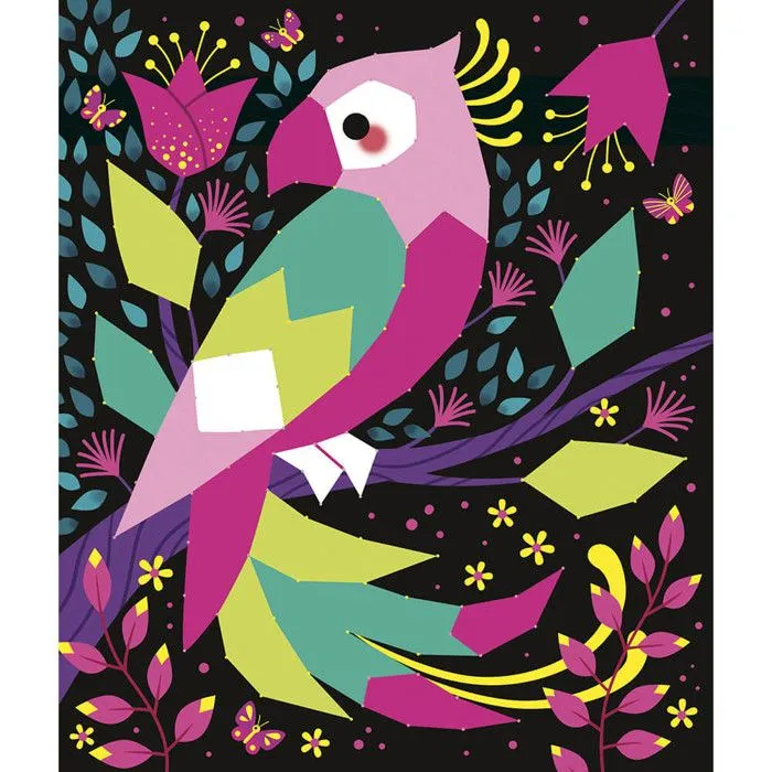 Kit Créatif - Coffret 2 Tableaux Fils Tendus Animaux De La Jungle À Créer-3