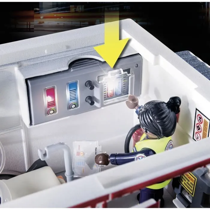 PLAYMOBIL 70936 Ambulance américaine avec secouristes et blessé, City Action, Les Secouristes-2