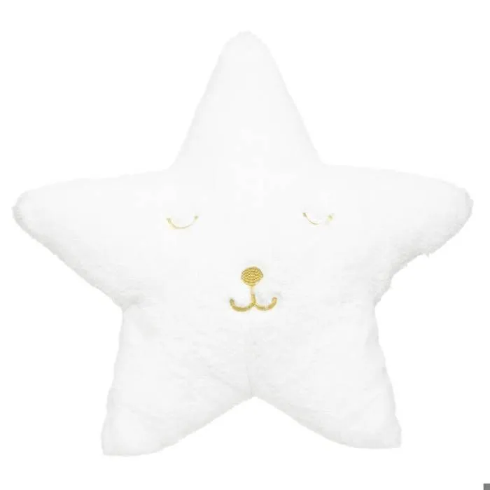 Coussin décoratif - ATMOSPHERA - Etoile - Fausse fourrure - 39 x 39 cm - Blanc-0