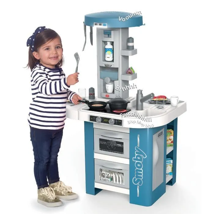 Smoby Cuisine tech edition avec module électronique - Effets sonores et lumineux - 35 accessoires inclus - dès 3 ans-3