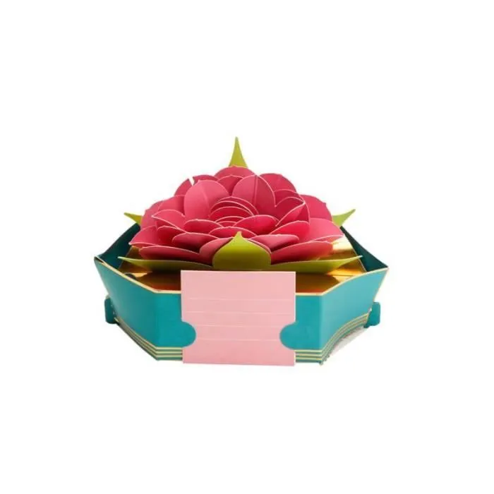 Carte Pop Up 3d - HALLMARK - Fleur De Lotus - Blanc - Adulte - Femme-0