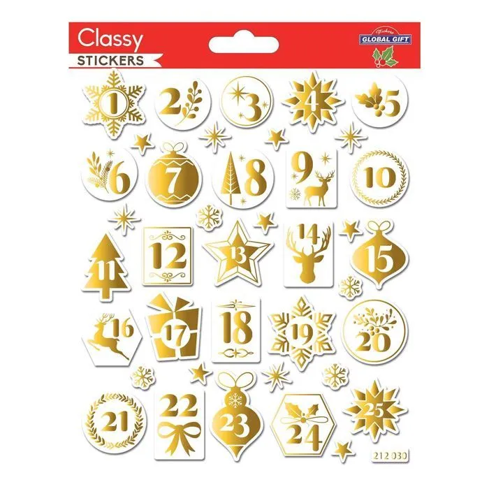 Stickers Noël - Chiffres pour Calendrier de l'Avent-1