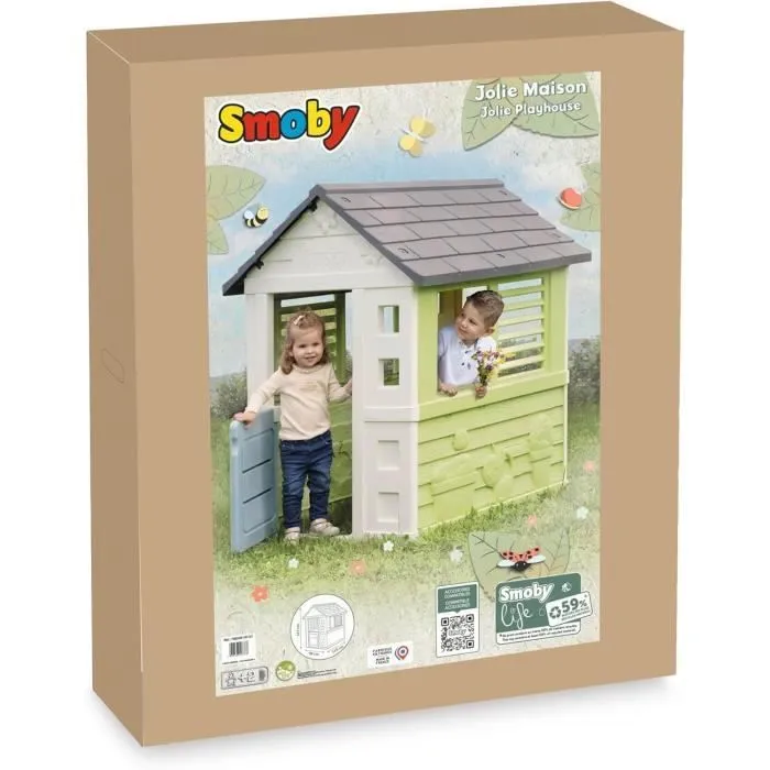 Smoby Life - Jolie Maison - Design Moderne - Portillon, Fenêtres avec Persiennes - Matière Recyclée - Dès 2 ans-5
