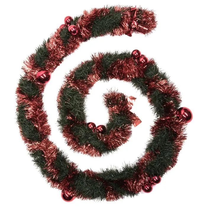 Guirlande de Noël - 694354A - 2,60m - Vert sapin - Or - Classique-2