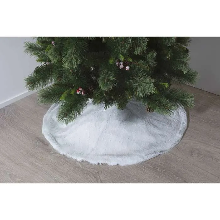 Atmosphera - Tapis pour sapin de Noël duveteux - D. 90 cm - Blanc-2