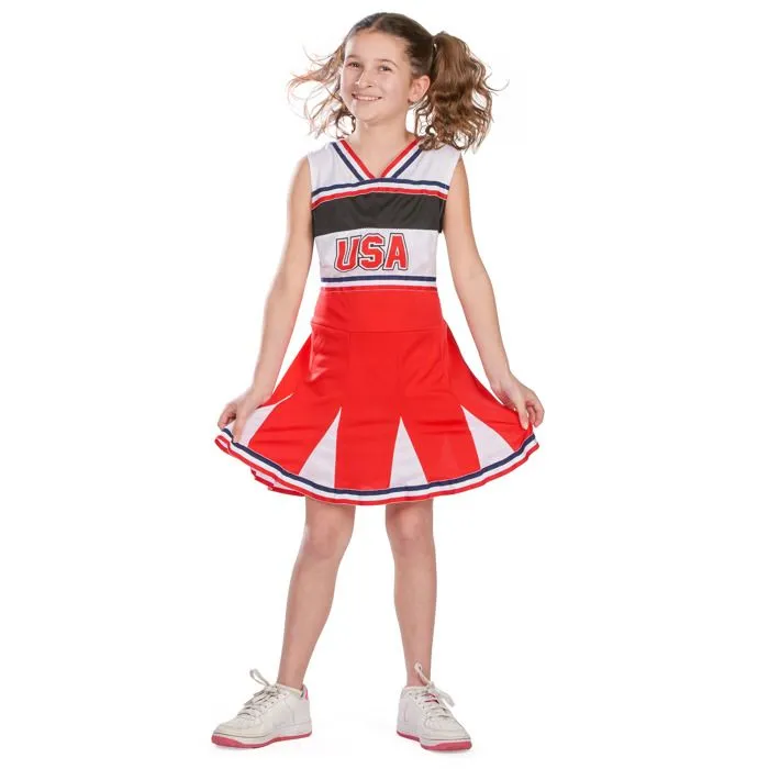 Déguisement Fille - Pom Pom Girl USA - Rouge - Sport - Enfant-3