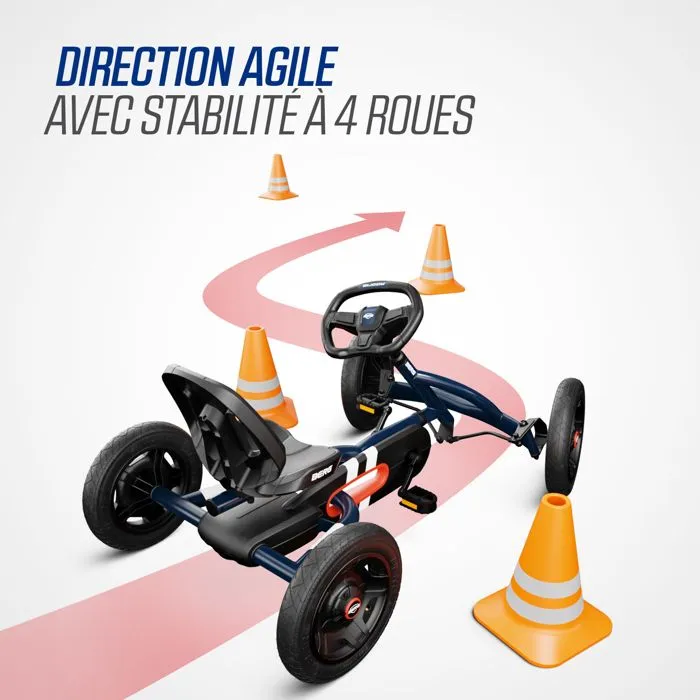 Kart avec siège réglable et pneus à air Buddy Classic Blue BERG-4