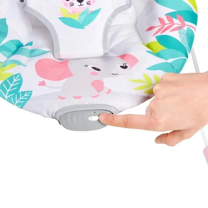 BRIGHT STARTS Transat bébé Flamant Rose, Vibrations apaisantes, Arche d'éveil avec jouets interactifs-4