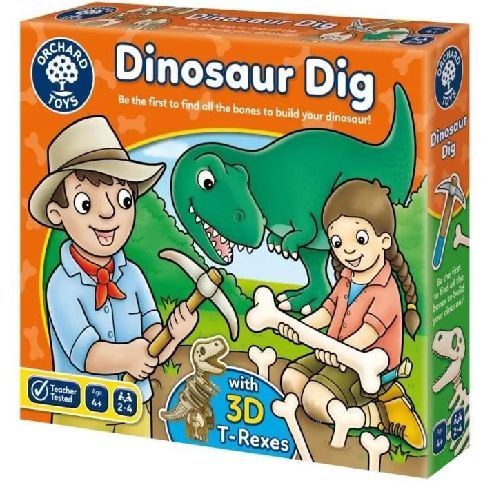 Jeu de loterie Dinosaur Dig - ORCHARD - Construisez votre dinosaure 3D-0