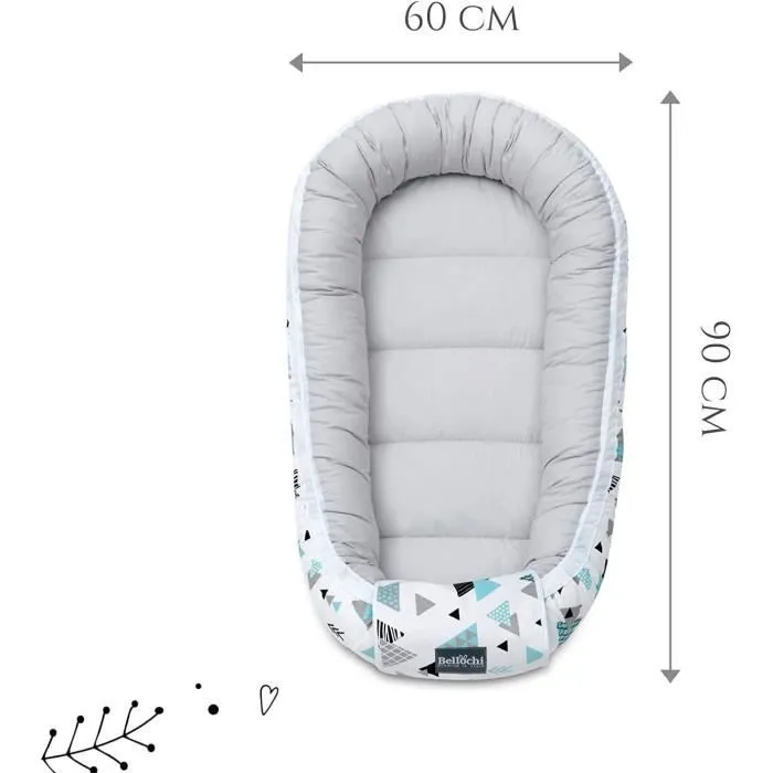 Bellochi Reducteur de Lit Bebe Cale Bebe pour Lit Cocon Bebe - 100% Coton - 90x60cm - Nid de Bebe Baby Nest - Copse-2