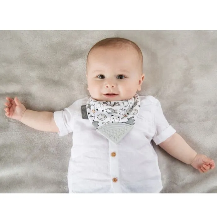 Bavoir bandana avec embout de dentition STELLA 40 x 18 cm Blanc-5