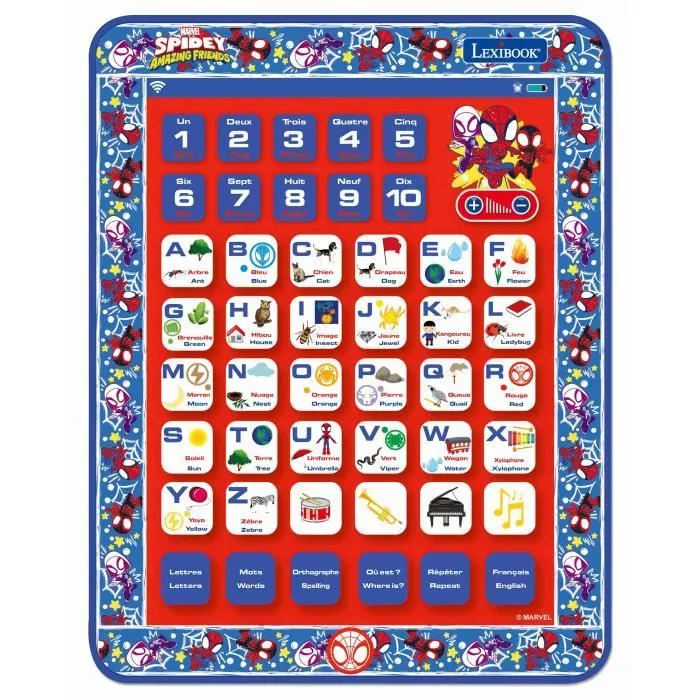 Tablette Éducative Bilingue SpiderMan (FR-EN) - LEXIBOOK - 7" - Bleu - Enfant - 5 modes d'apprentissage-0
