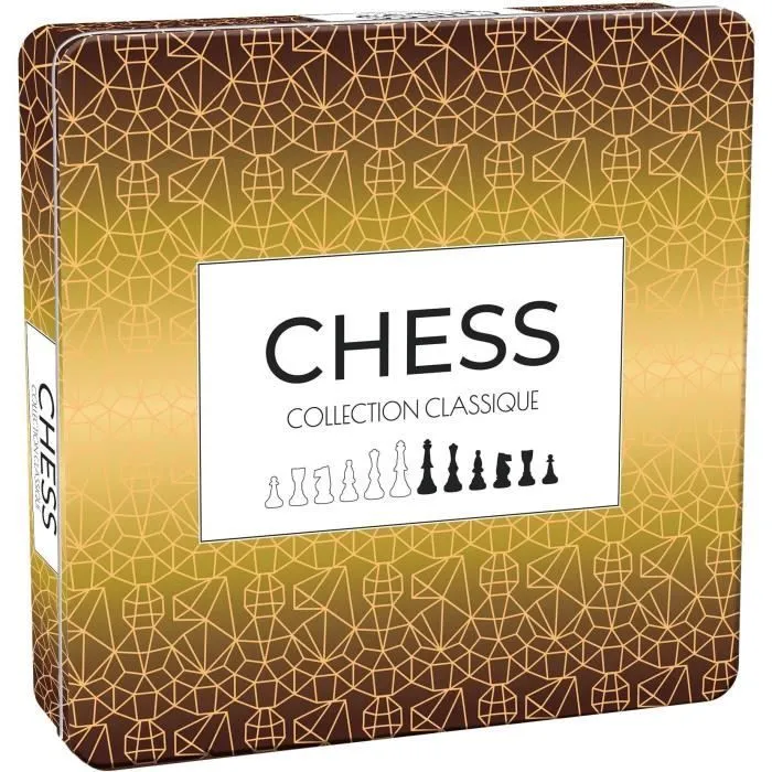 Jeu d'échecs en bois dans une boîte métallique - TACTIC - Garçon et Fille - A partir de 7 ans-0