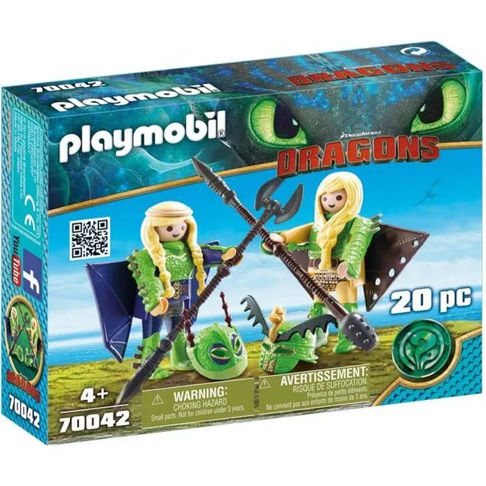 PLAYMOBIL - Dragons 3 - Kranedur et Kognedur en combinaison de vol - Mixte - A partir de 4 ans-0