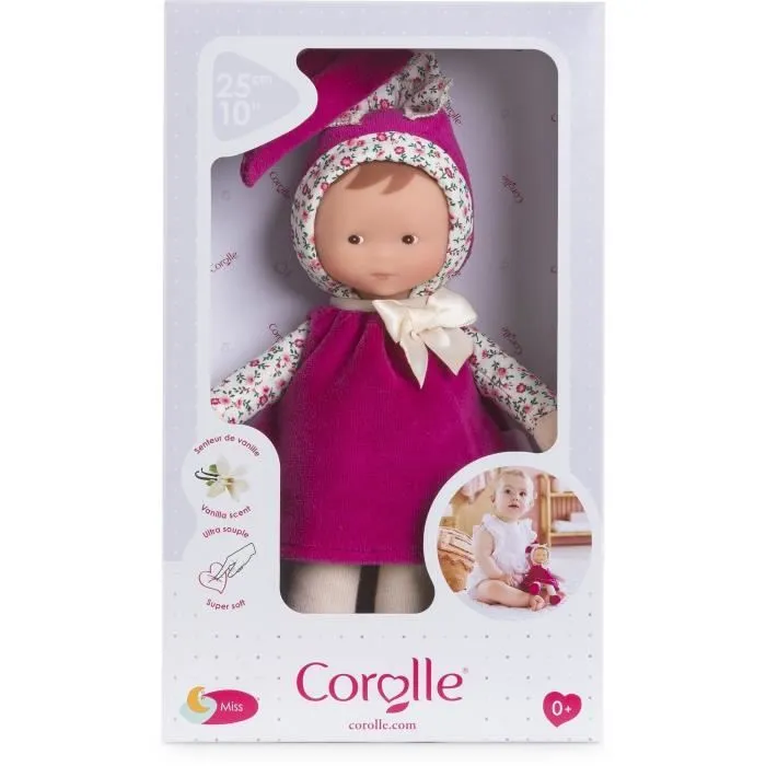 Doudou - COROLLE - Miss Rose Grenadine - 25 cm - senteur vanille - dès la naissance-1