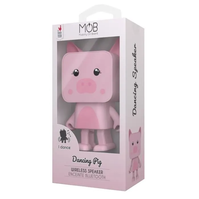 Enceinte Bluetooth - MOB - Cochon Dansant - Rose - Micro-USB - Sans Fil-2
