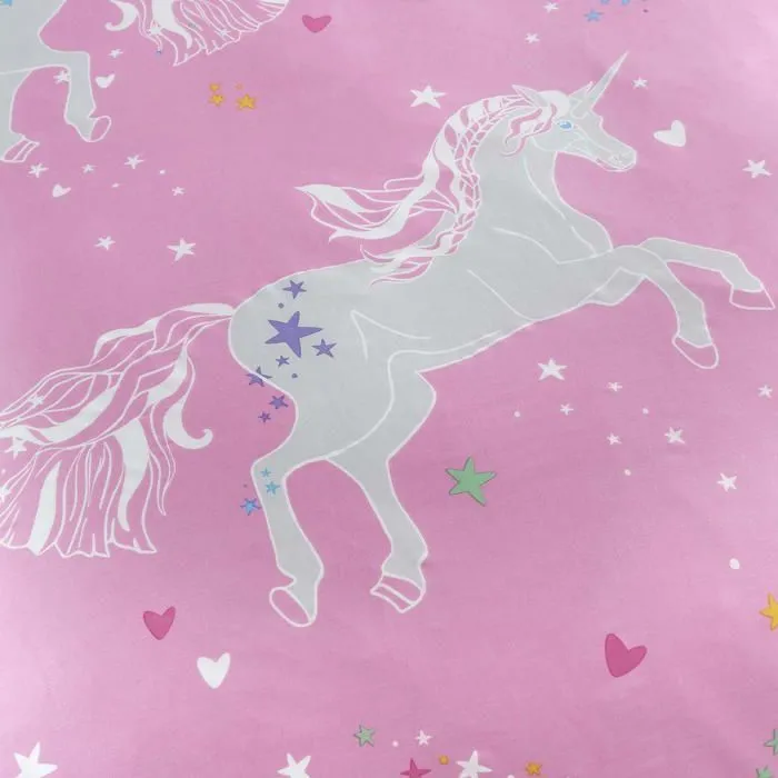 Bedlam - UNGPK11P1U - Parure de lit reversible 2 pieces avec Housse de Couette reversible pour Enfant Motif Licorne Rose Fluo-2