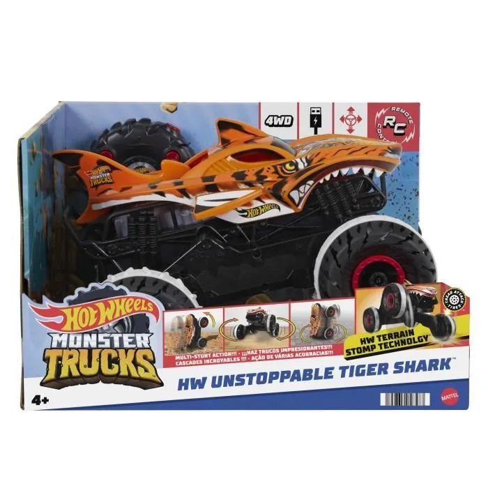 Hot Wheels®-Monster Trucks-L’Inarrêtable Tiger Shark-Véhicule RC HGV87-2