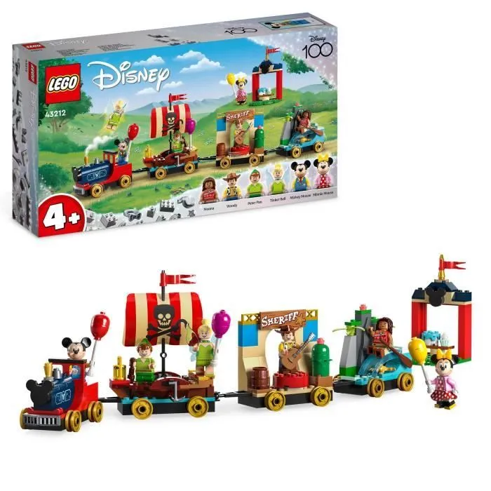 LEGO® Disney 43212 Le Train en Fête Disney, Jouet avec Mickey et Minnie, 100e Anniversaire Disney-0