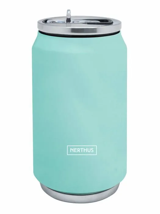 Nerthus - 1 - FIH 785 Canette isolante double paroi Corail 330 ml, acier inoxydable, joint en silicone, sans BPA, 8/8-0