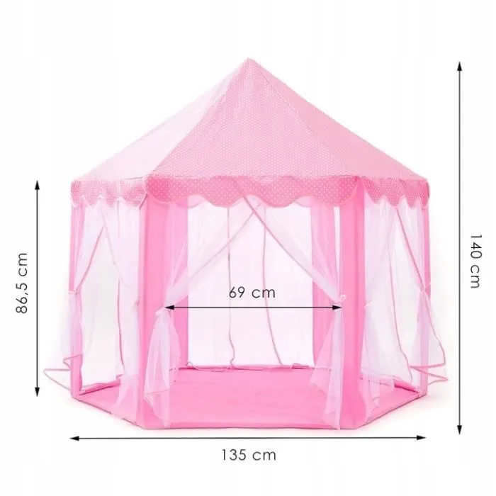 Tente pour enfants Schloss - SPRINGOS - Hexagonale - Rose - 135 x 140 cm-3