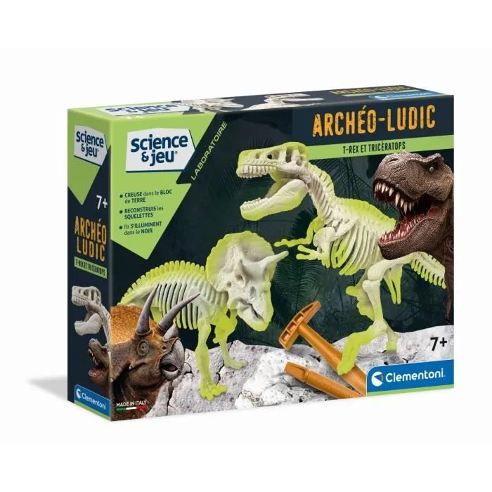 Clementoni - Science & Jeu - Archéo Ludic - T-Rex & Tricératops-0