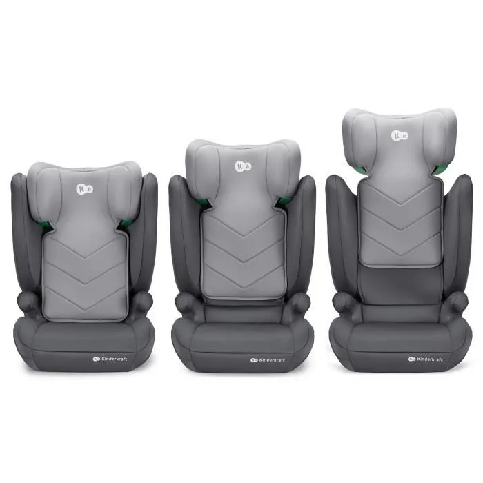 Siège auto I-size 100-150 cm - KINDERKRAFT I-SPARK - Rehasseur pour enfants - Installation rapide - Systèmes de sécurité - Gris-1