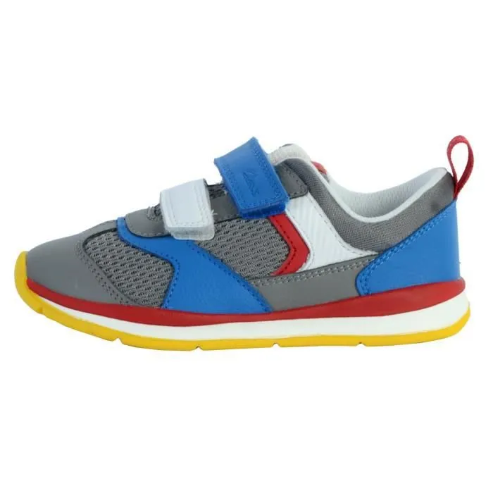 Basket Cuir Clarks  Ferris Run - Gris Combi-0