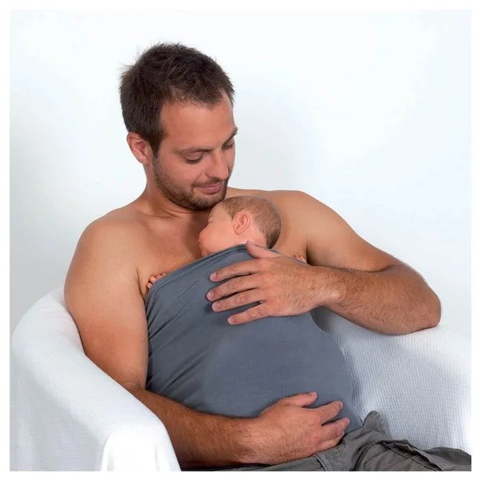 CANDIDE - Bandeau Peau à Peau Tube Gris, Tissus Doux, Apaise Bébé, Renforce Lien Parent Bébé, Favorise La Lactation, 0-3 mois (S/M)-3