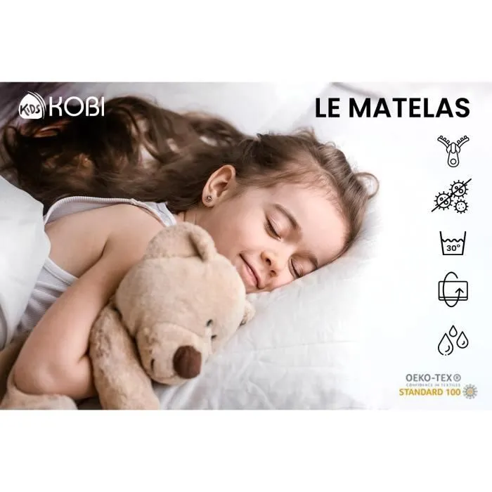 Lit enfant "chat", tiroir , matelas et barrière de protection , taille 140x70-2