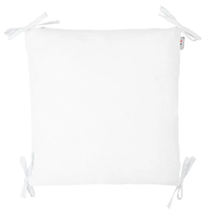 Taies de coussin pour tour de lit modulable en gaze de coton - SEVIRA KIDS - Jeanne - Blanc - Enfant - Mixte-0