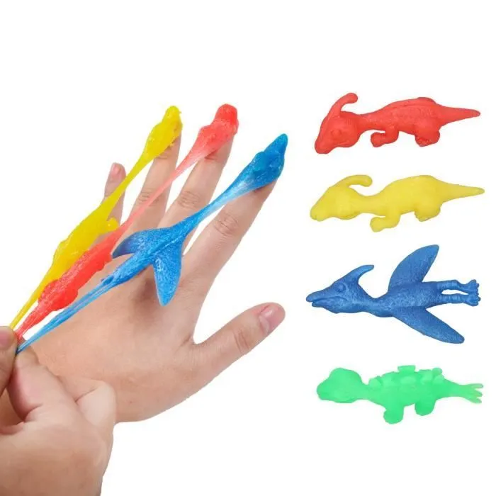 SURENHAP Jouet animal de fronde de doigt 100pcs Fronde de Doigt Jouet Animaux Dinosaure Mignon Jouets de puericulture coffret-0