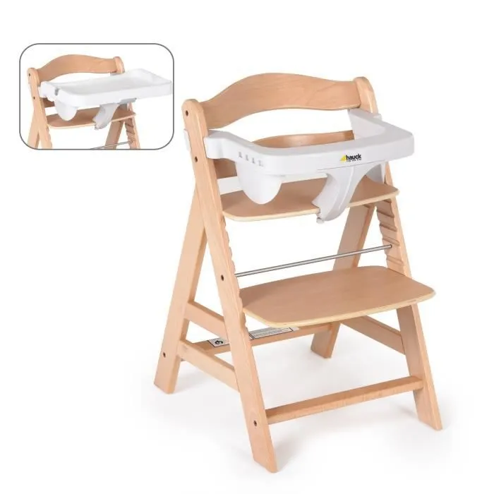 Plateau pour chaise haute Alpha+ - HAUCK - Blanc - Réglable - Bébé - 6 mois à 15 kg-2