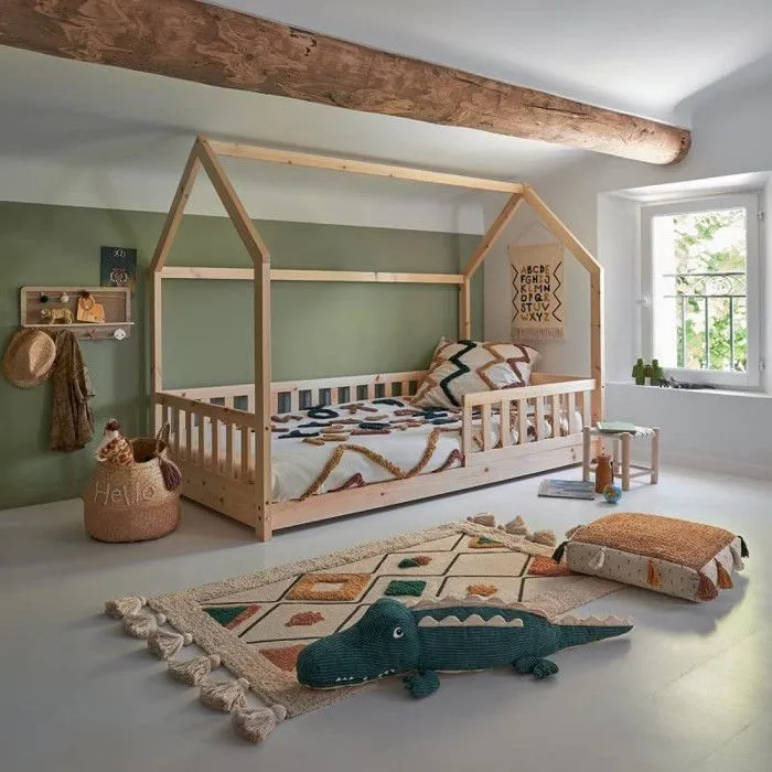 Lit Cabane "Enfant" 90x190cm Naturel-3