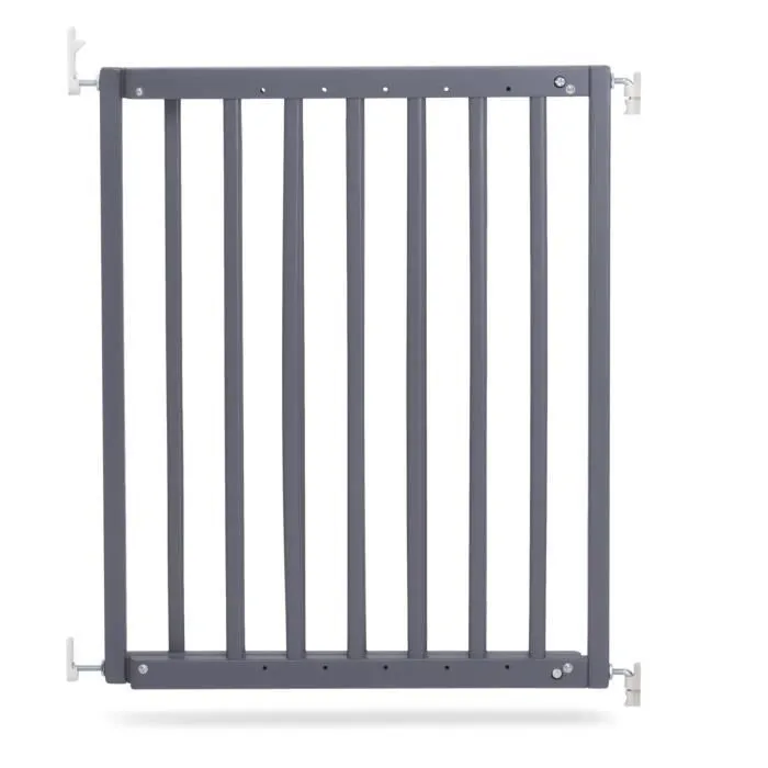 Barrière de Sécurité en Bois Safetots - Gris - 63.5cm-105.5cm - Réglable - Pivotante-0