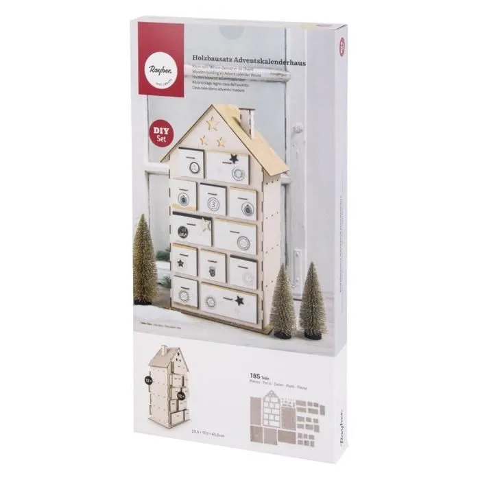 Calendrier de l'avent maison à construire 25,5 x 17,5 cm-2