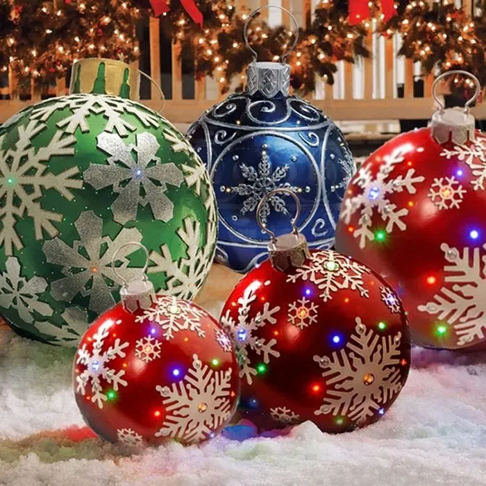 Boule de Noel Geante 60cm,Boule de noël pour extérieur Gonflable,Decoration de Noël pour la Maison Ornements de Noël,Plusieur[~313]-2