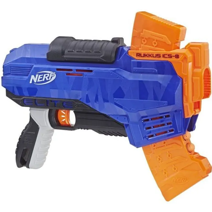Pistolet Nerf Elite Rukkus ICS-8 avec 8 fléchettes en mousse-0